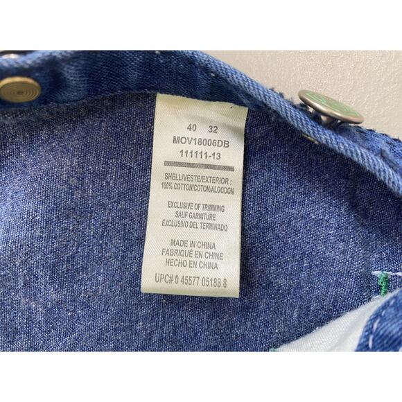 Liberty Denim Bib Overalls Mens 40x27 Blue Carpenter Workwear Dark Wash Grunge - Picture 6 of 11